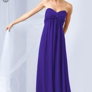 Purple goddess bridesmaids dress
